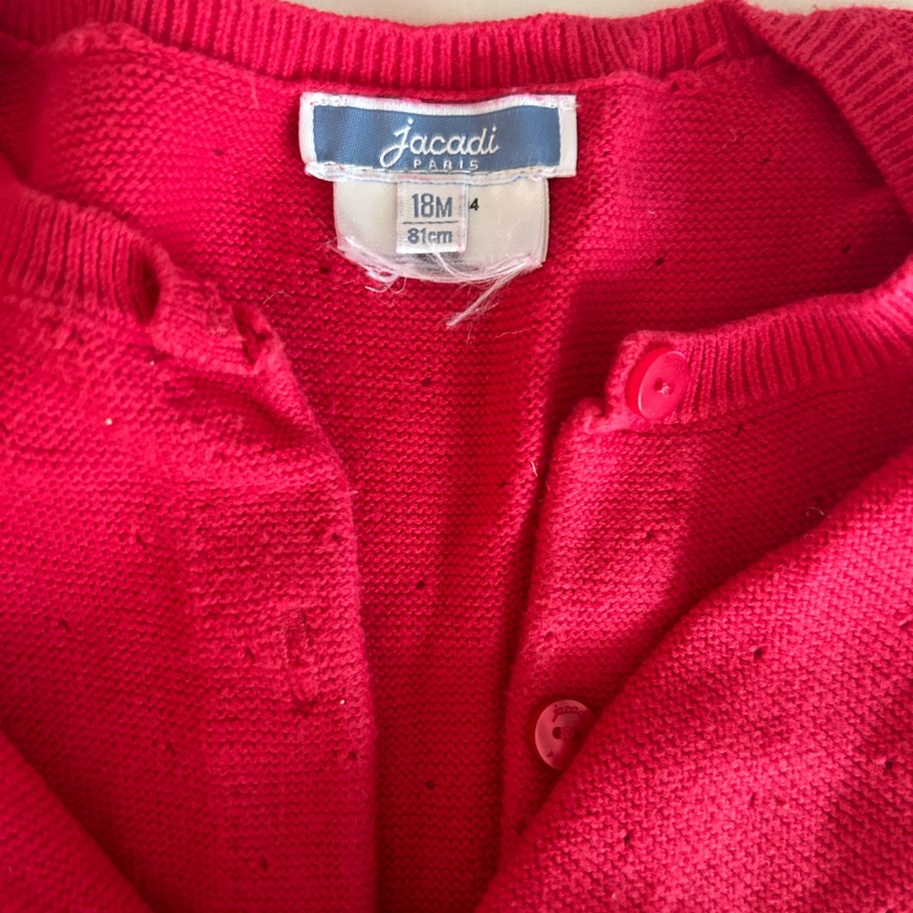 Jacadi 18 mo Raspberry Sweater - Picture 2 of 3